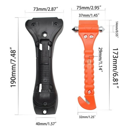 STA Car Emergency Tool,Hardened Steel Car Window Breaker Hammer,Personal Safety Tool,Quick Response Emergency Tool,Self Defence Tool Seat Belt Cutter Black